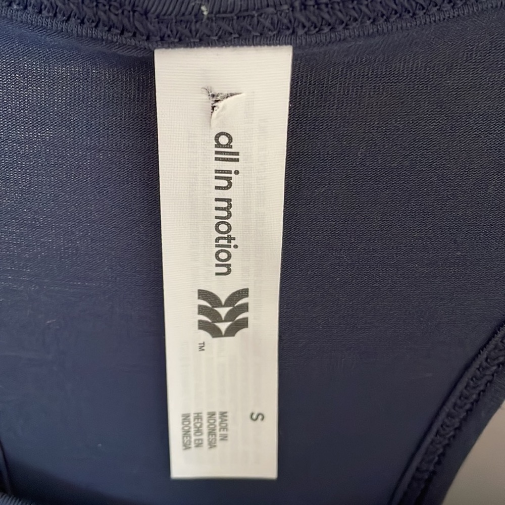 All In Motion Navy Perforated Racerback Tank Small NEW - Picture 4 of 5